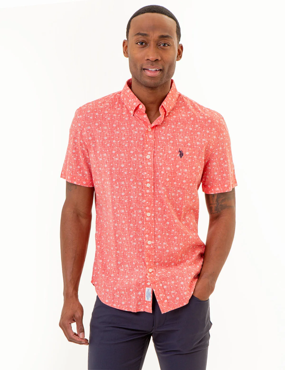 FLORAL PRINT SHORT SLEEVE SHIRT WITH POCKET sold by U.S. Polo Assn.