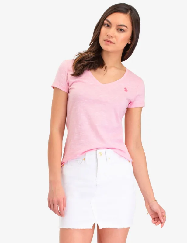 SPACE DYE V-NECK T-SHIRT sold by U.S. Polo Assn.