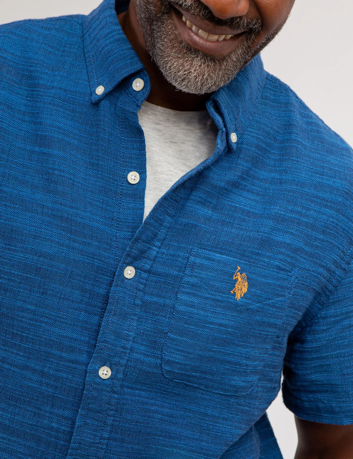 HORIZONTAL SLUB SHORT SLEEVE WOVEN SHIRT sold by U.S. Polo Assn. product image thumbnail 2