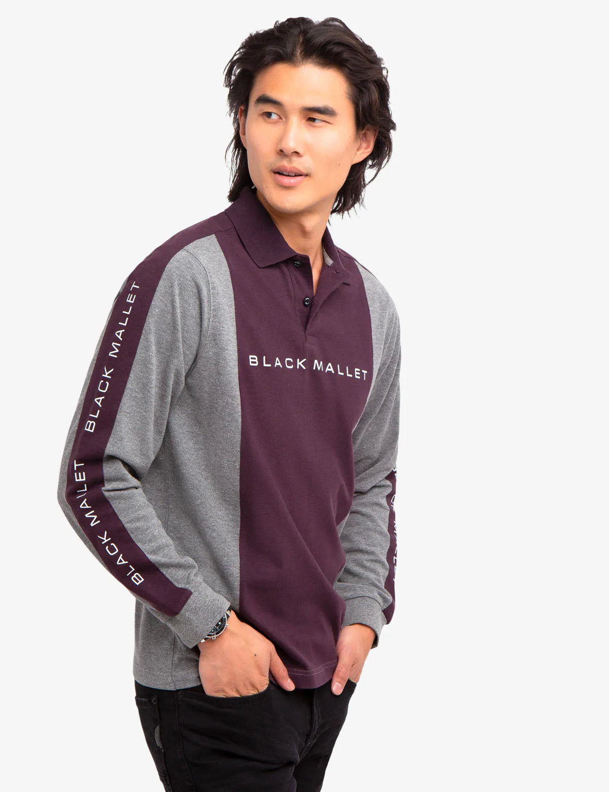 BLACK MALLET COLORBLOCK LONG SLEEVE POLO SHIRT sold by U.S. Polo Assn. product image thumbnail 5
