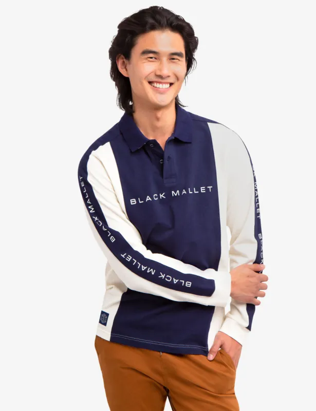 BLACK MALLET COLORBLOCK LONG SLEEVE POLO SHIRT sold by U.S. Polo Assn.