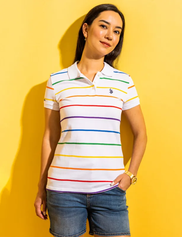 PRIDE STRIPE POLO SHIRT sold by U.S. Polo Assn.