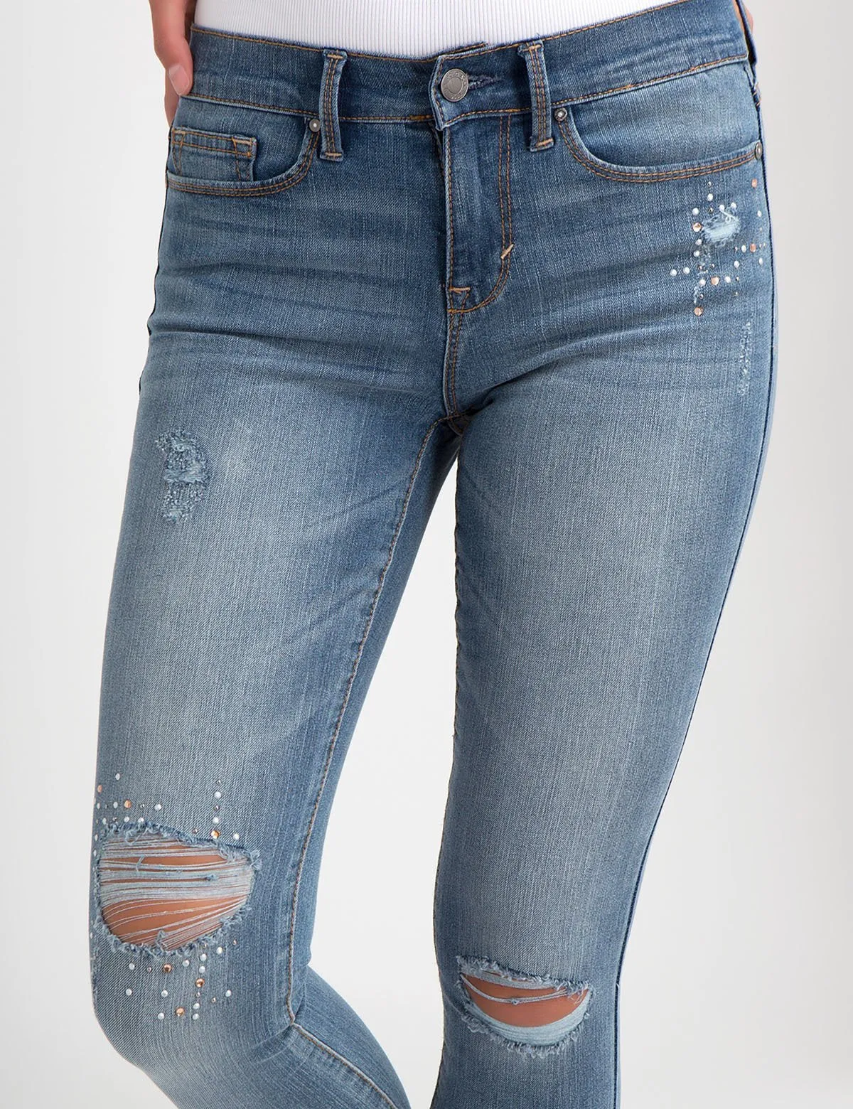 STRETCH SUPER SKINNY DESTRUCTION BLING JEAN sold by U.S. Polo Assn. product image thumbnail 5