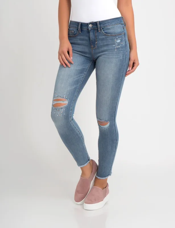 STRETCH SUPER SKINNY DESTRUCTION BLING JEAN made by U.S. Polo Assn.