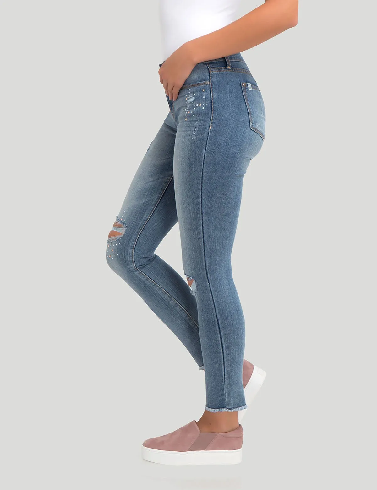 STRETCH SUPER SKINNY DESTRUCTION BLING JEAN sold by U.S. Polo Assn. product image thumbnail 2