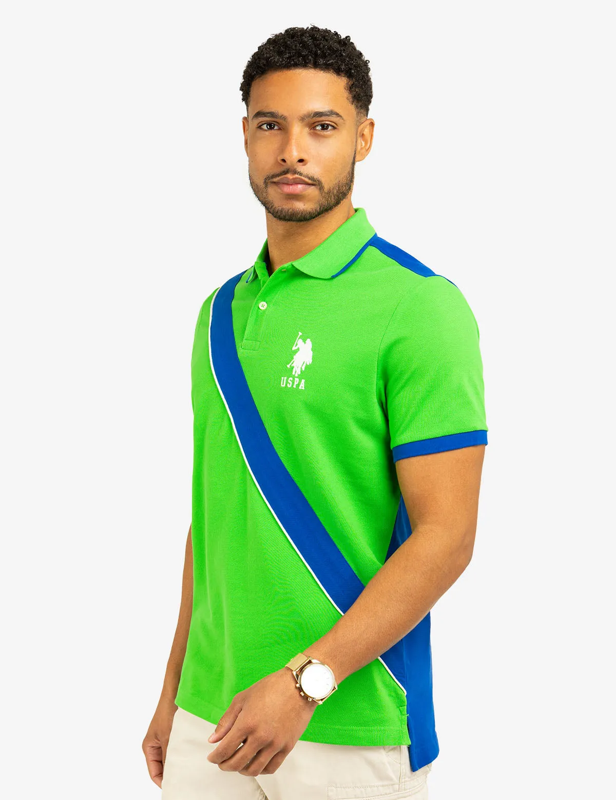 COLOR BLOCK SASH FRONT PIQUE POLO SHIRT sold by U.S. Polo Assn. product image thumbnail 4