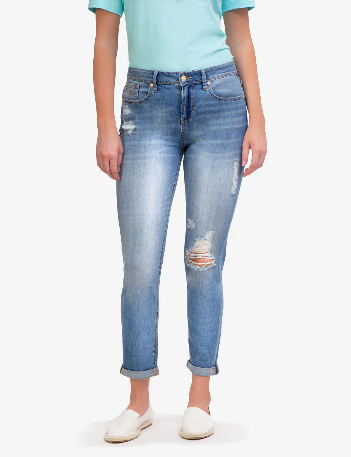 MID RISE RELAXED BOYFRIEND JEANS sold by U.S. Polo Assn.