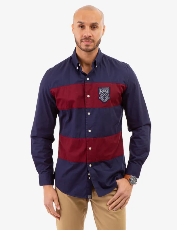 COLORBLOCK PEACHED TWILL LONG SLEEVE SHIRT sold by U.S. Polo Assn.
