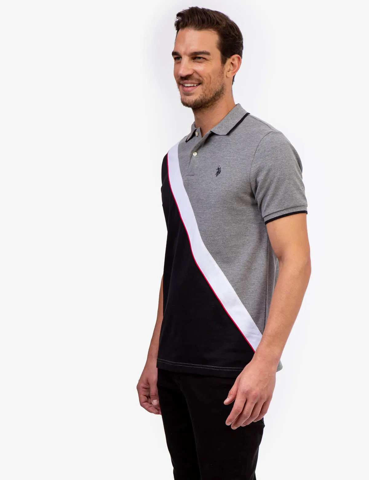 DIAGONAL COLORBLOCK PIQUE POLO SHIRT sold by U.S. Polo Assn. product image thumbnail 3