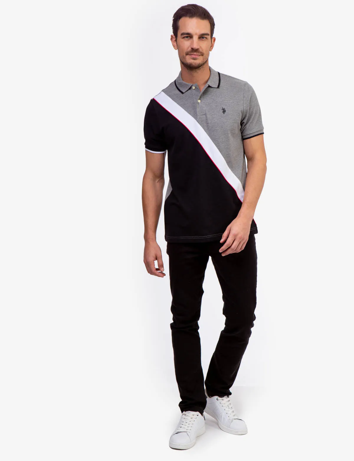 DIAGONAL COLORBLOCK PIQUE POLO SHIRT sold by U.S. Polo Assn. product image thumbnail 2