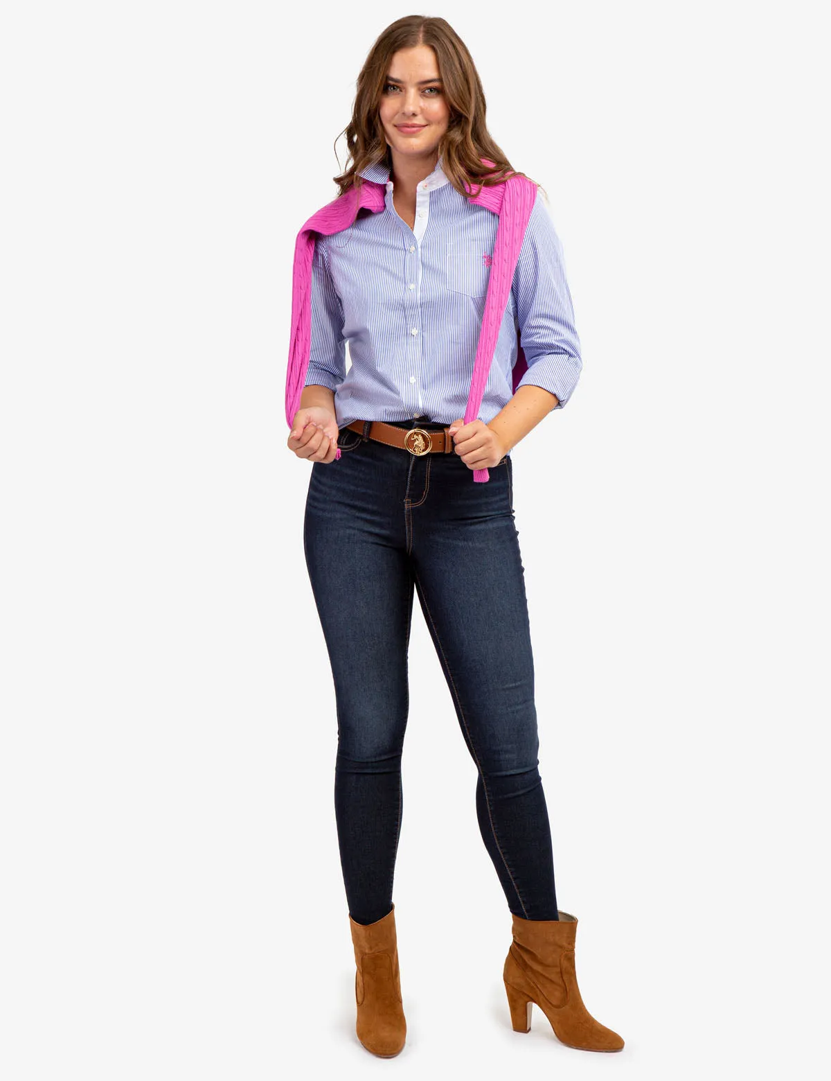 STRIPED POPLIN LONG SLEEVE SHIRT sold by U.S. Polo Assn.