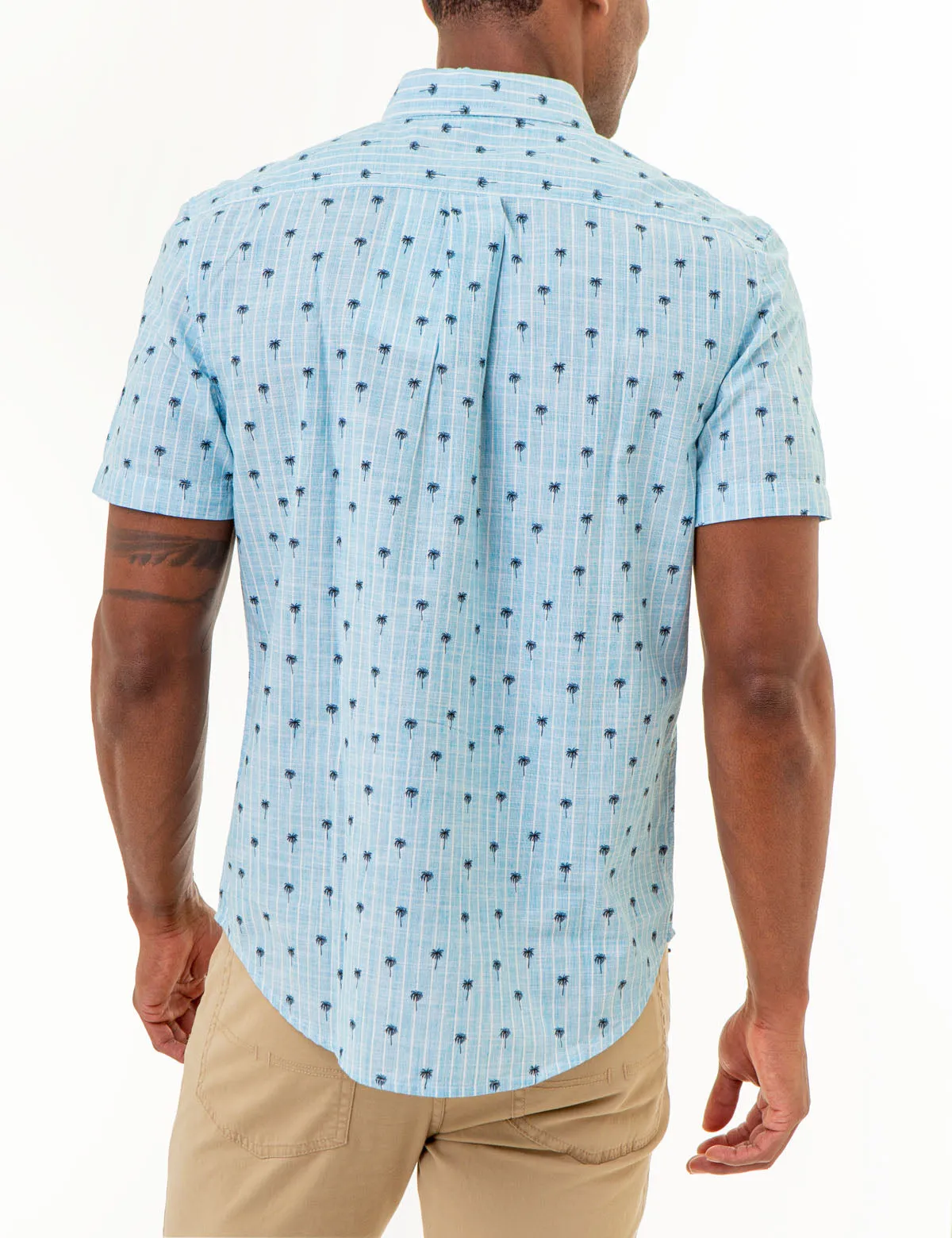 DITSY PALM TREE PRINT WOVEN SHIRT WITH POCKET sold by U.S. Polo Assn. product image thumbnail 4