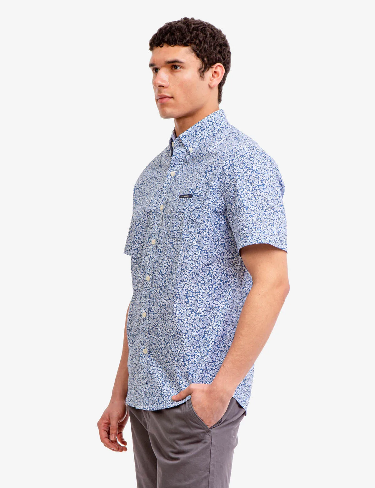 PRINTED SLUB POPLIN SHORT SLEEVE SHIRT sold by U.S. Polo Assn. product image thumbnail 3