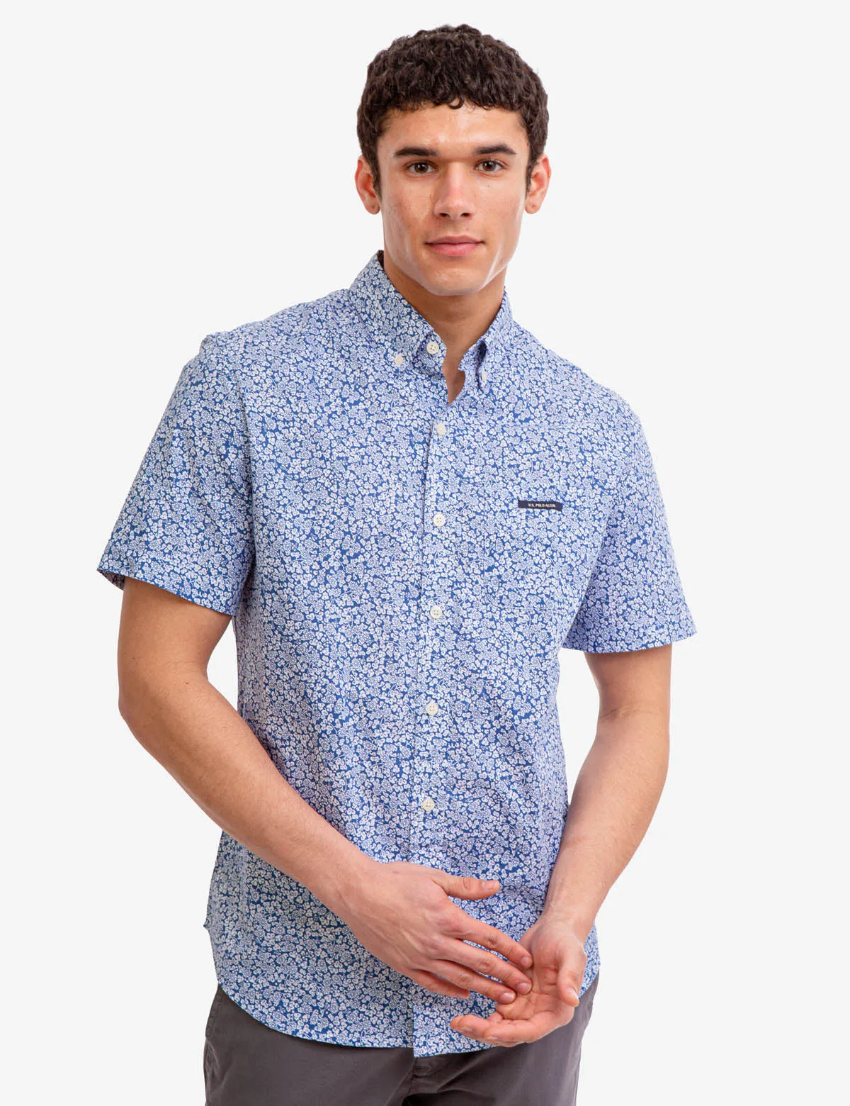 PRINTED SLUB POPLIN SHORT SLEEVE SHIRT sold by U.S. Polo Assn. product image thumbnail 5