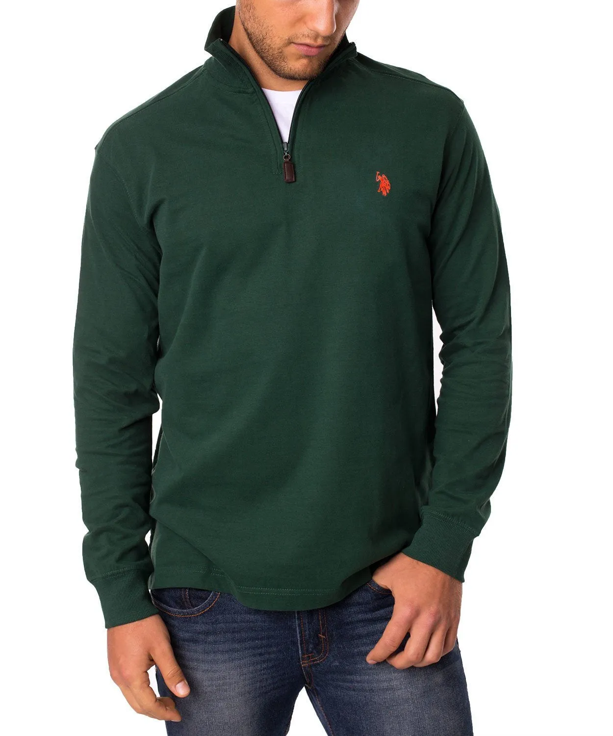 Jersey 1/4 Zip Mock Neck Sweatshirt sold by U.S. Polo Assn.