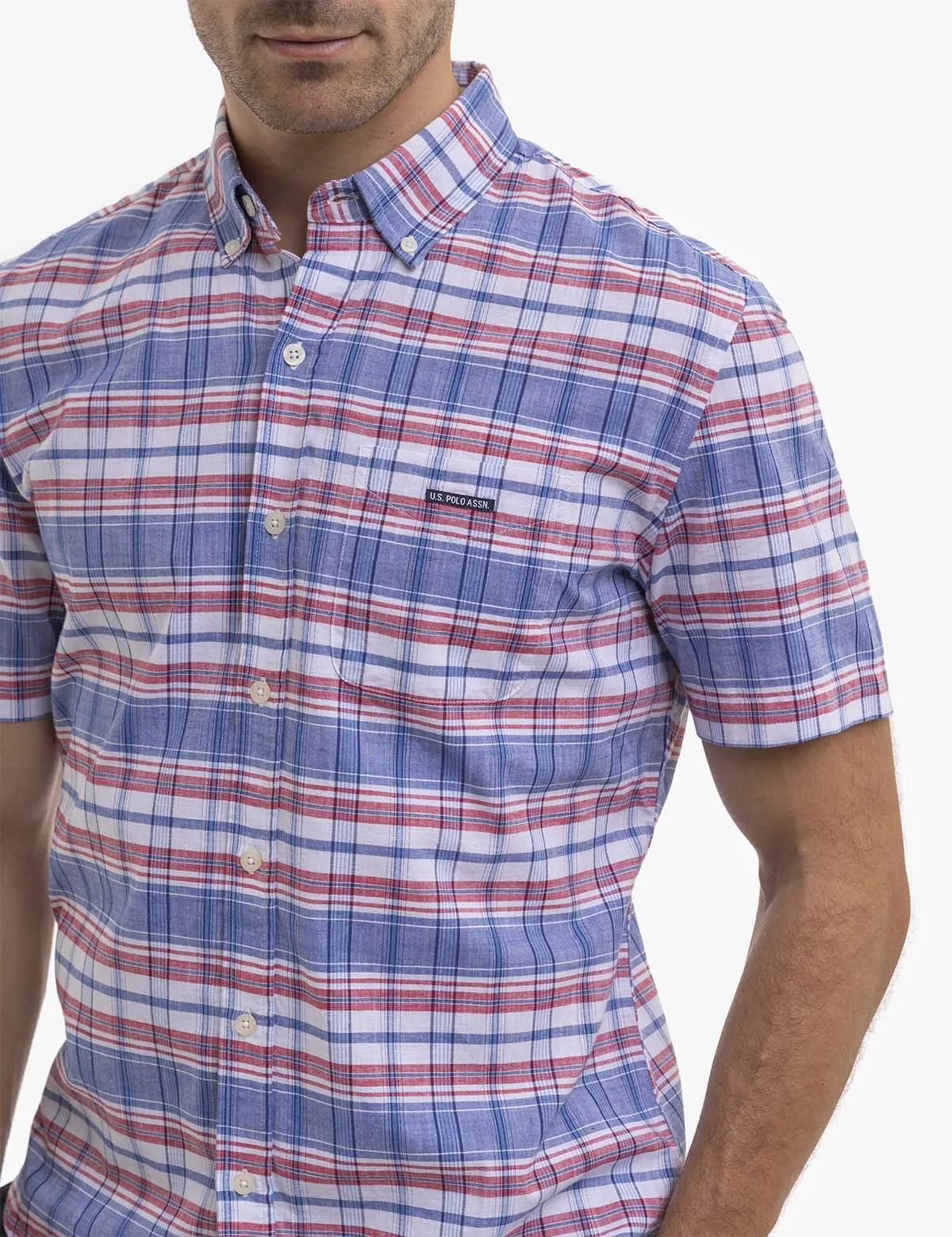 STRIPE SLUB POPLIN SHORT SLEEVE WOVEN SHIRT sold by U.S. Polo Assn. product image thumbnail 4