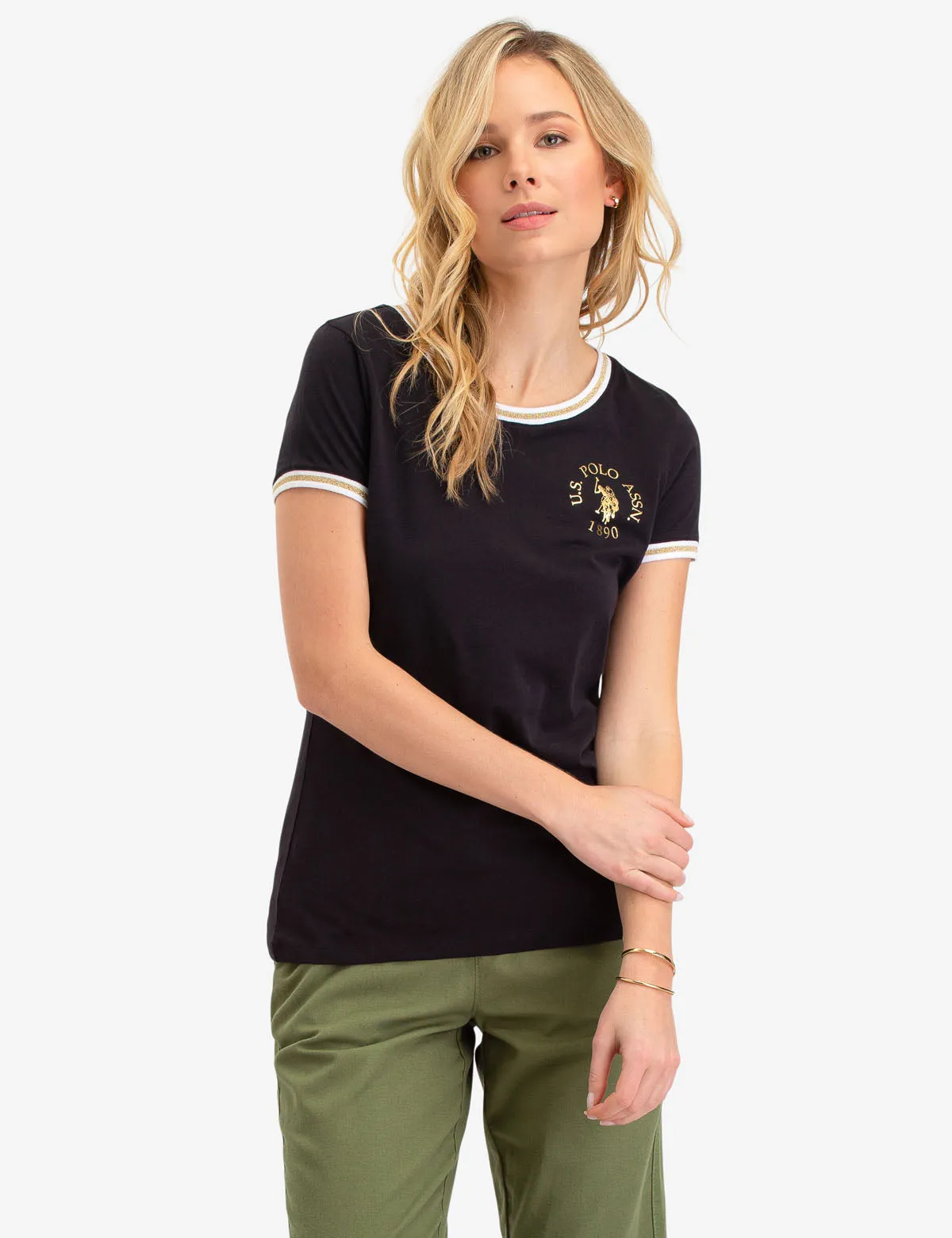 LUREX METALLIC RINGER T-SHIRT sold by U.S. Polo Assn.