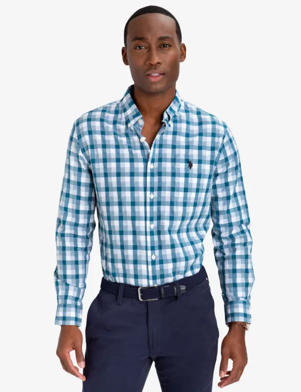 BLACK MALLET CLASSIC FIT DOBBY PLAID SHIRT sold by U.S. Polo Assn.