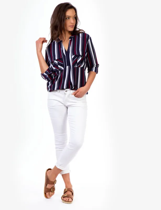 STRIPED TWO POCKET UTILITY SHIRT made by U.S. Polo Assn.