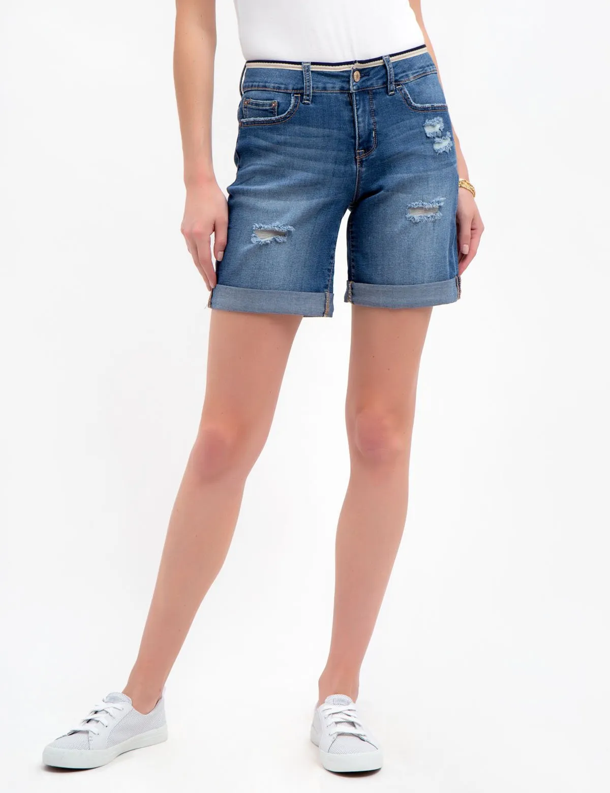 DENIM SHORTS WITH DETAILED WAIST sold by U.S. Polo Assn.