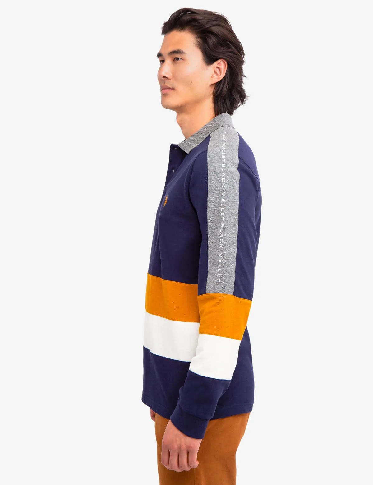 BLACK MALLET COLORBLOCK LONG SLEEVE POLO SHIRT sold by U.S. Polo Assn. product image thumbnail 3