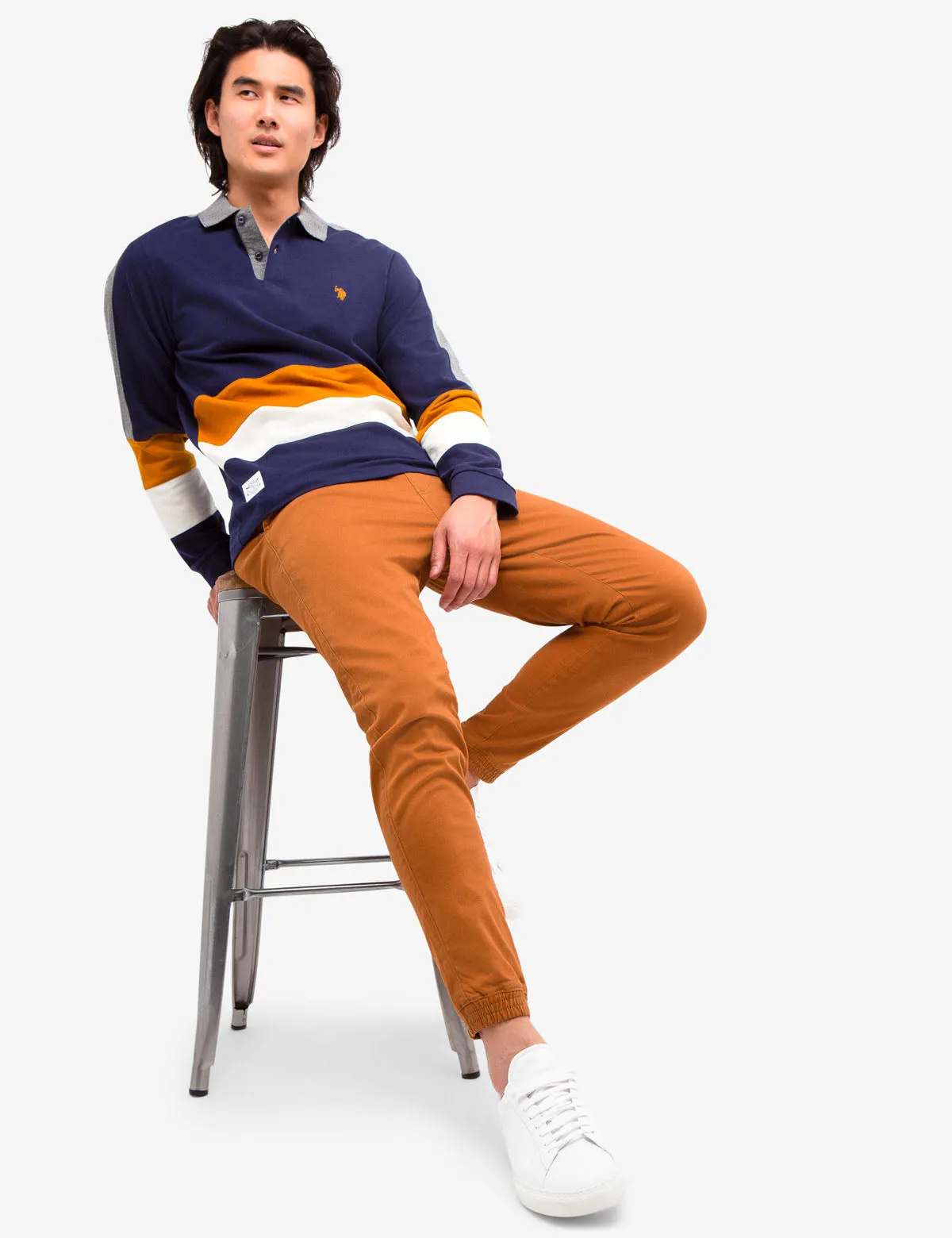 BLACK MALLET COLORBLOCK LONG SLEEVE POLO SHIRT sold by U.S. Polo Assn. product image thumbnail 2