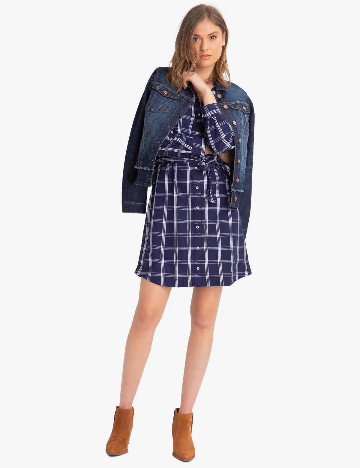 PLAID POPLIN DRESS sold by U.S. Polo Assn. product image thumbnail 3