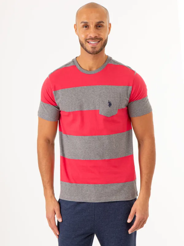 RUGBY STRIPE JERSEY T-SHIRT WITH POCKET sold by U.S. Polo Assn.