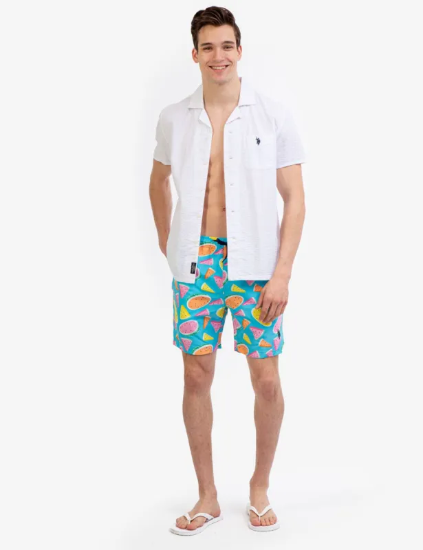 7" WATERMELON PRINT SWIM TRUNKS sold by U.S. Polo Assn.