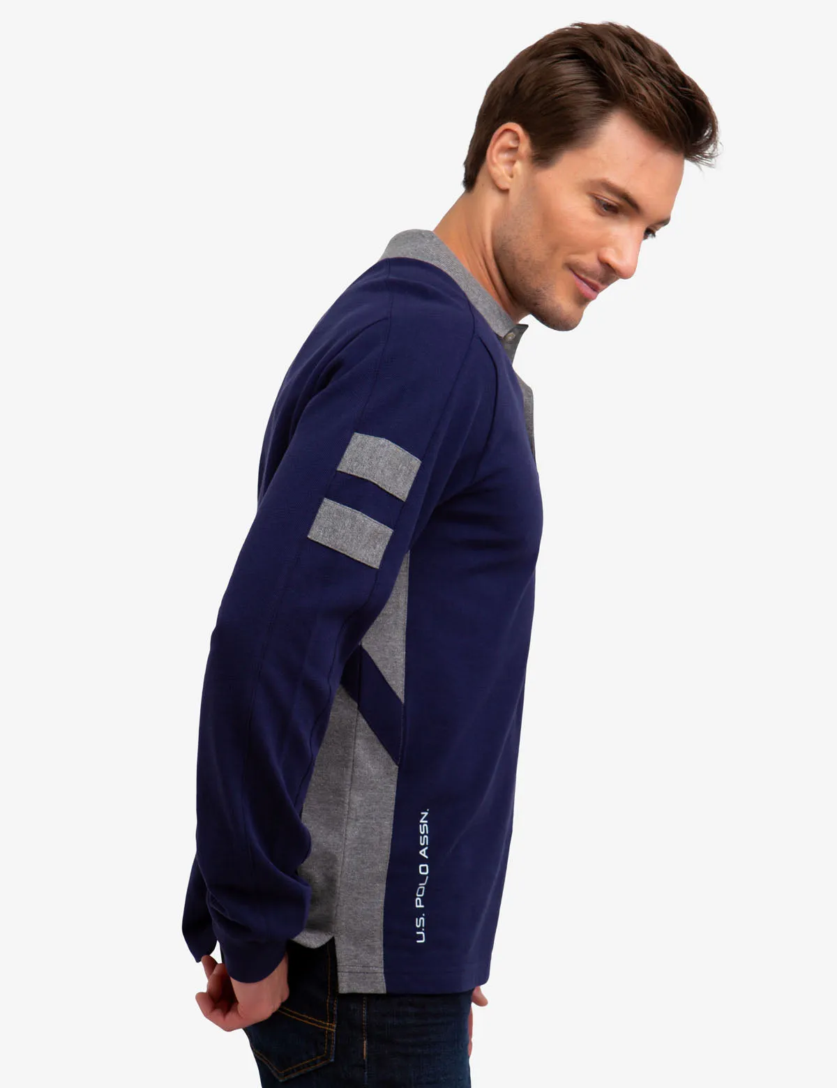 SIDE STRIPE LONG SLEEVE POLO SHIRT sold by U.S. Polo Assn. product image thumbnail 3