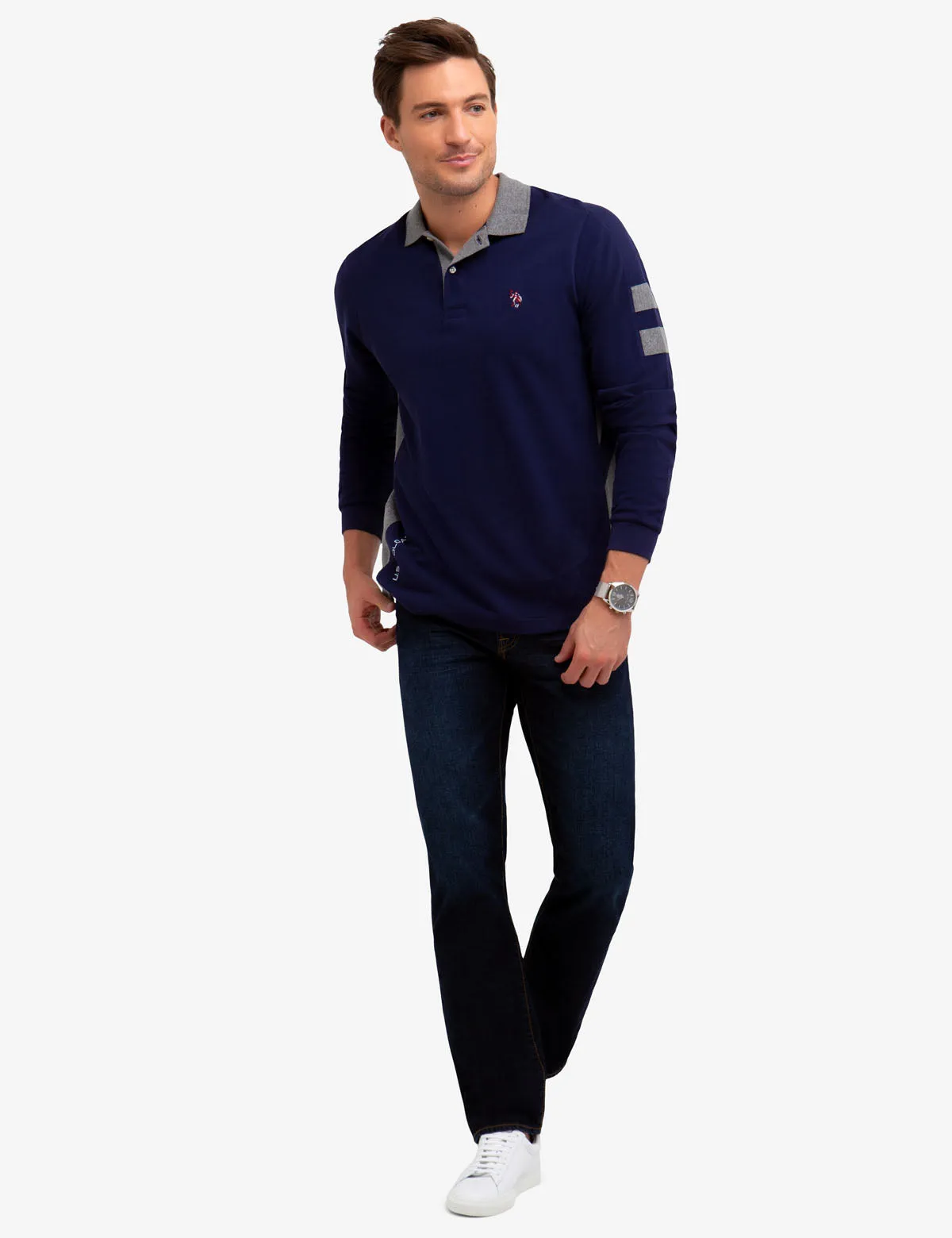 SIDE STRIPE LONG SLEEVE POLO SHIRT sold by U.S. Polo Assn. product image thumbnail 2