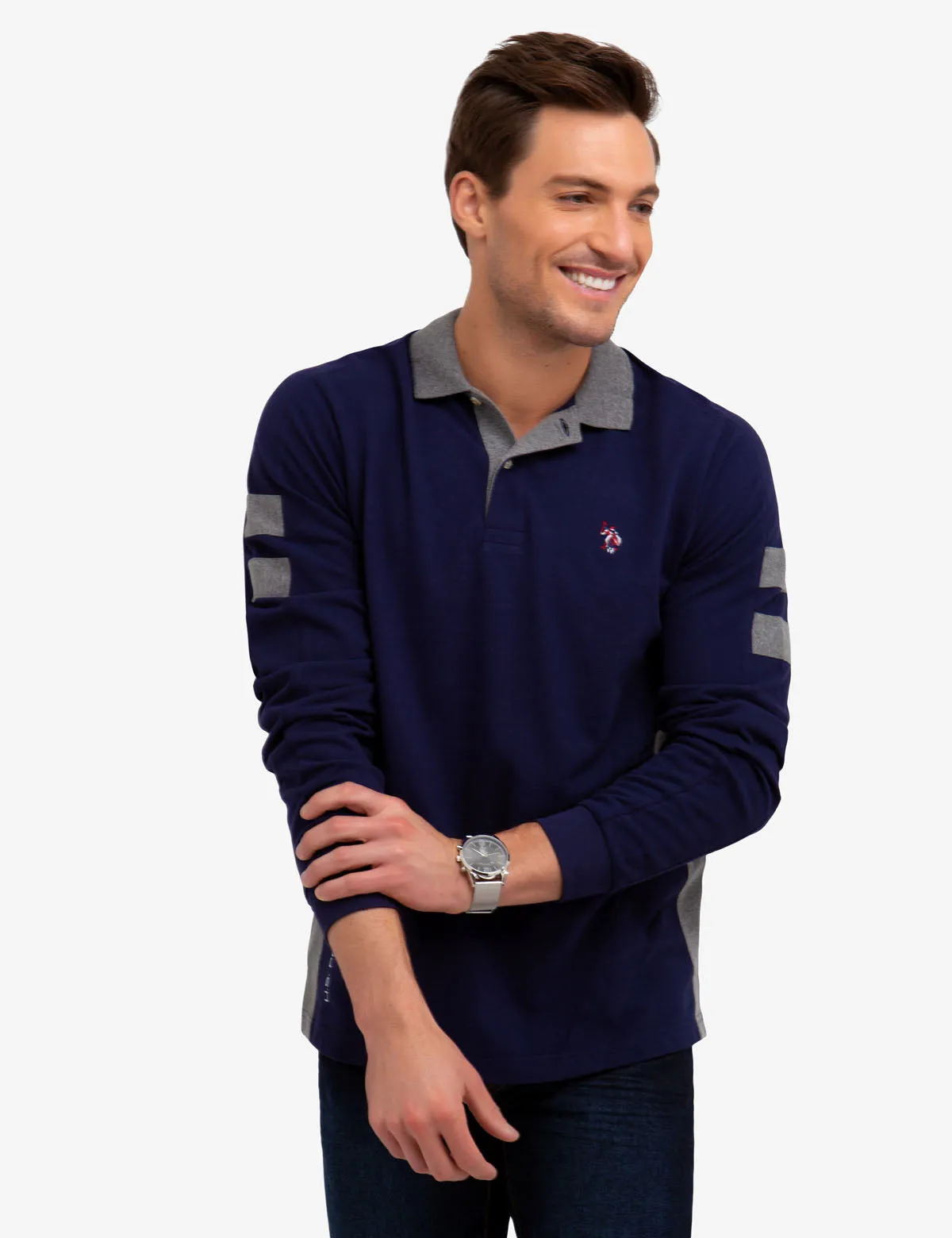 SIDE STRIPE LONG SLEEVE POLO SHIRT sold by U.S. Polo Assn.