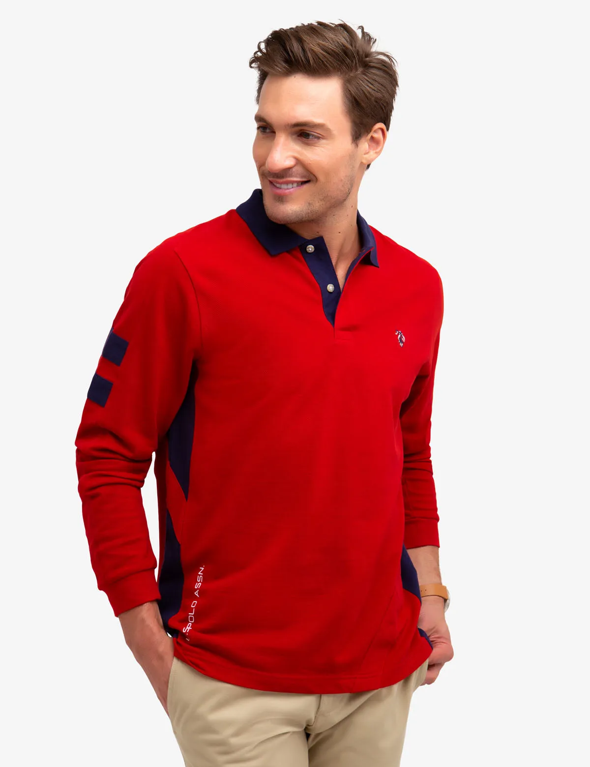 SIDE STRIPE LONG SLEEVE POLO SHIRT sold by U.S. Polo Assn. product image thumbnail 5