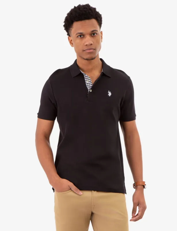 INTERLOCK GINGHAM TRIM POLO SHIRT sold by U.S. Polo Assn.