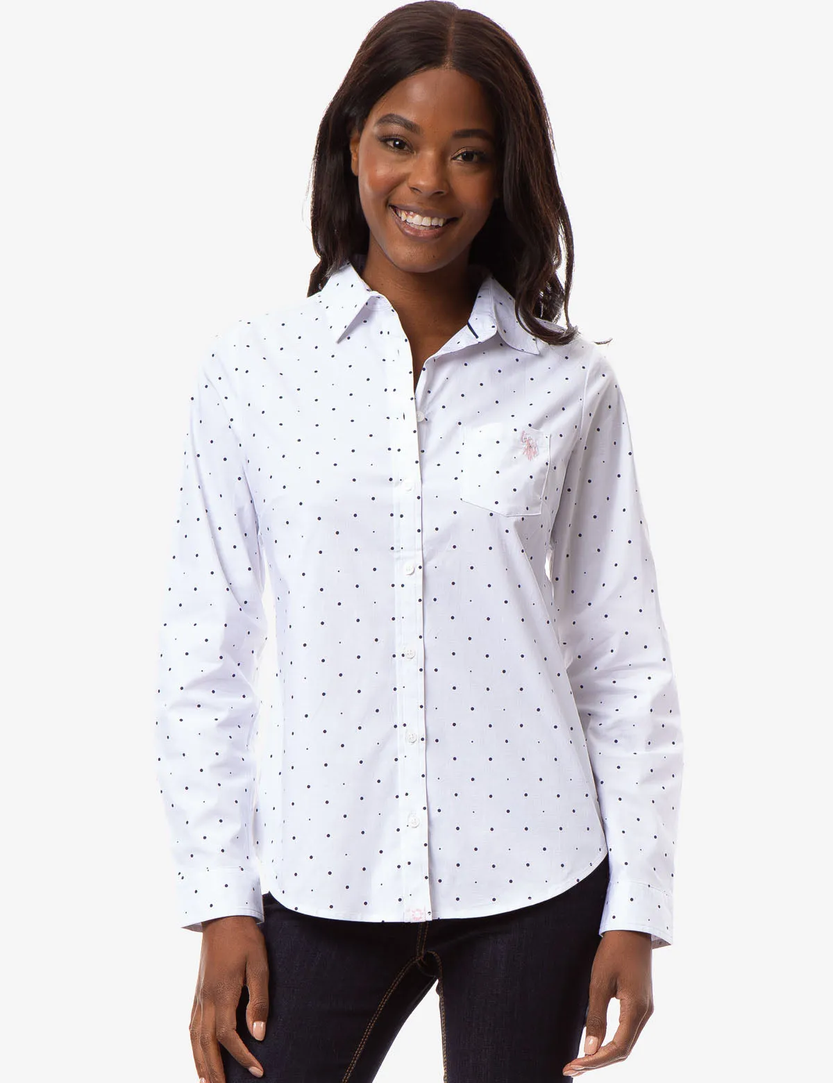DOT POPLIN LONG SLEEVE SHIRT sold by U.S. Polo Assn. product image thumbnail 4