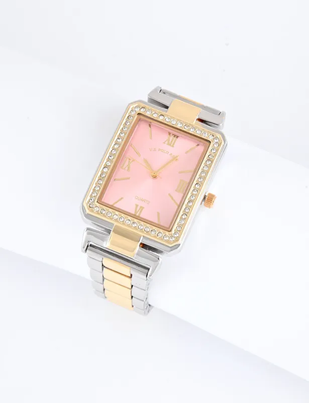 LADIES TWO TONE SQUARE FACE WATCH sold by U.S. Polo Assn.
