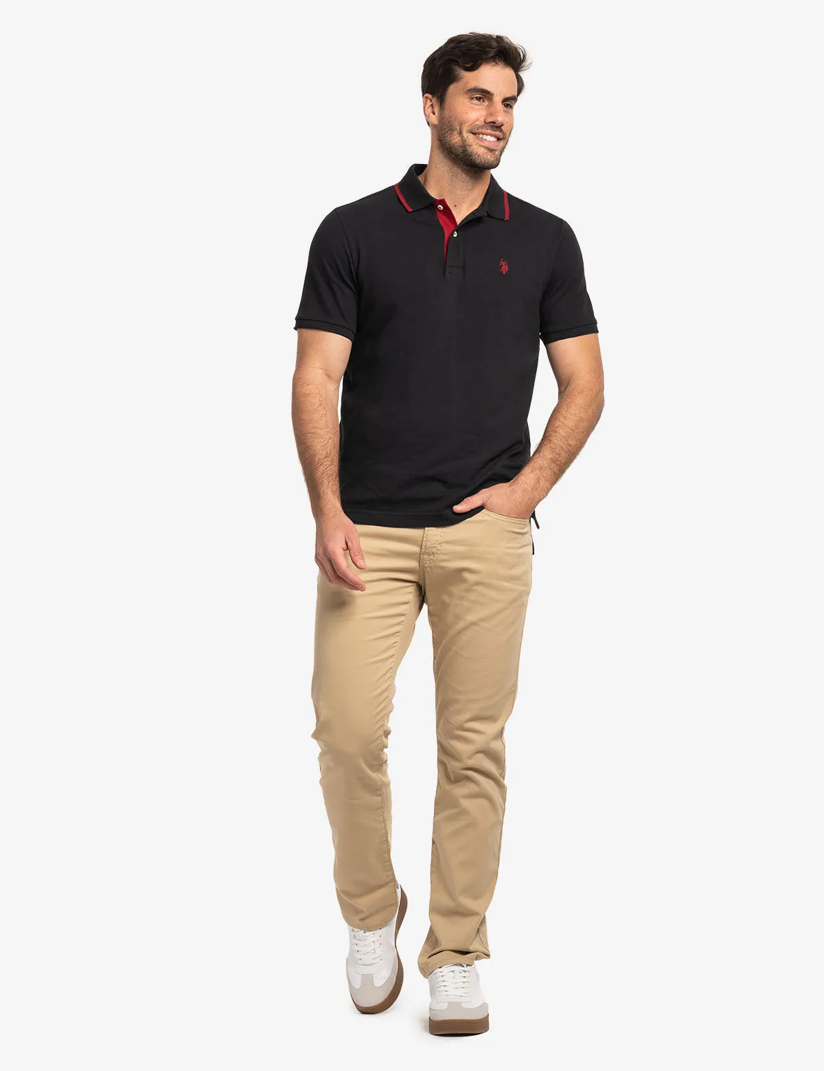 SLIM FIT STRETCH SOLID PIQUE POLO SHIRT sold by U.S. Polo Assn. product image thumbnail 3