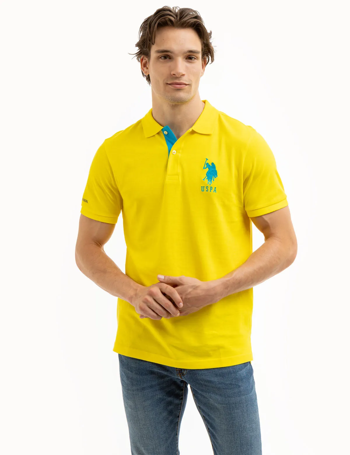 SOLID PIQUE DOUBLE LOGO POLO SHIRT sold by U.S. Polo Assn. product image thumbnail 5