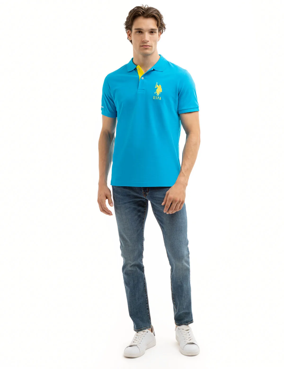 SOLID PIQUE DOUBLE LOGO POLO SHIRT sold by U.S. Polo Assn. product image thumbnail 3