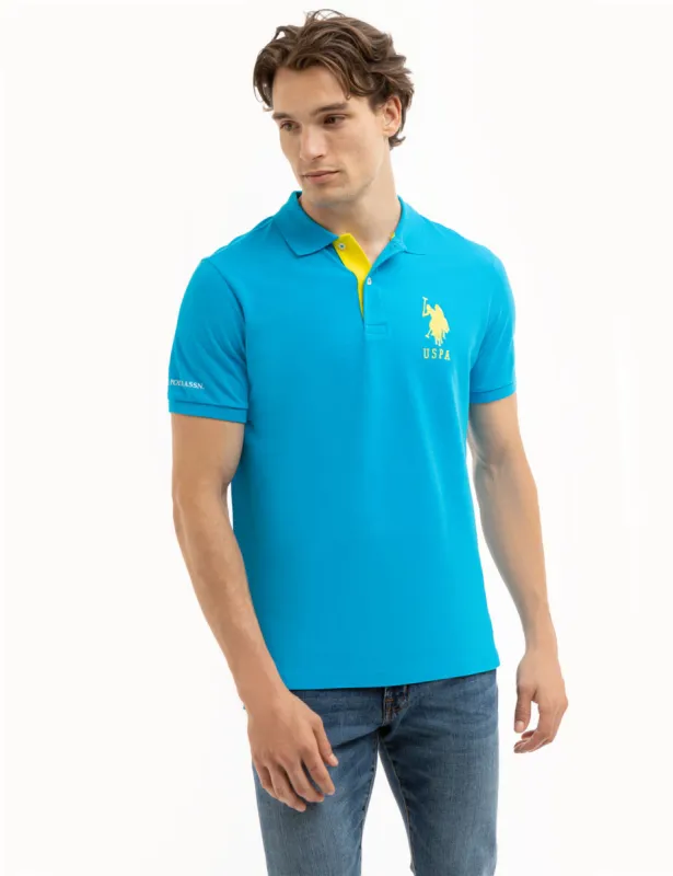 SOLID PIQUE DOUBLE LOGO POLO SHIRT sold by U.S. Polo Assn.
