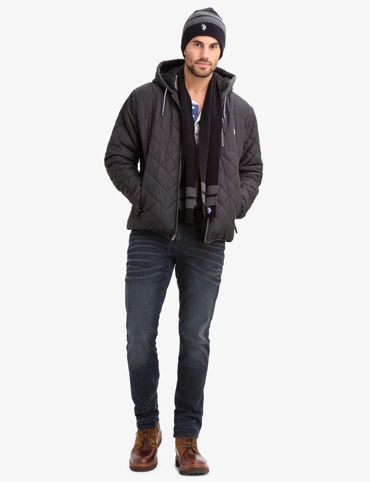 DIAMOND QUILTED FLEECE LINED HOODED COAT sold by U.S. Polo Assn. product image thumbnail 5