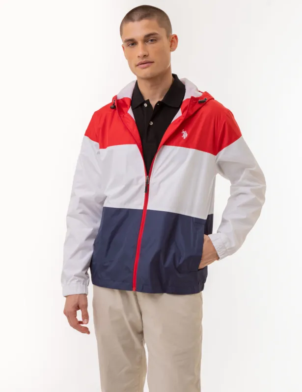 TRI COLORBLOCK HEATHERED WINDBREAKER sold by U.S. Polo Assn.