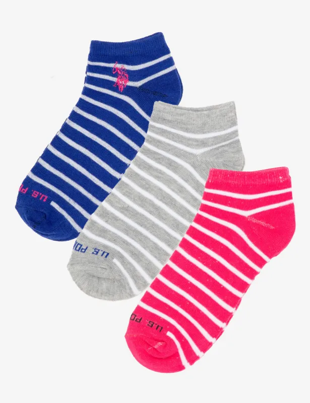 WOMENS 3PK STRIPED ASSORTED LOW CUT SOCKS sold by U.S. Polo Assn.