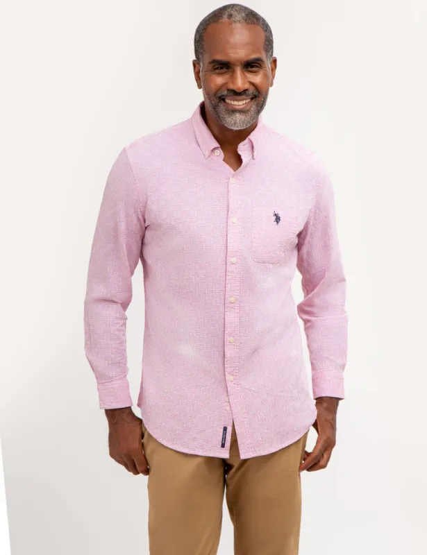 COTTON YARN DYE DOBBY PATTERN SHIRT sold by U.S. Polo Assn.