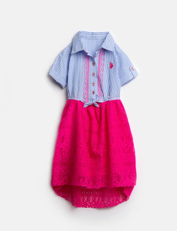 GIRLS DRESS WITH STRIPES AND LACE sold by U.S. Polo Assn.