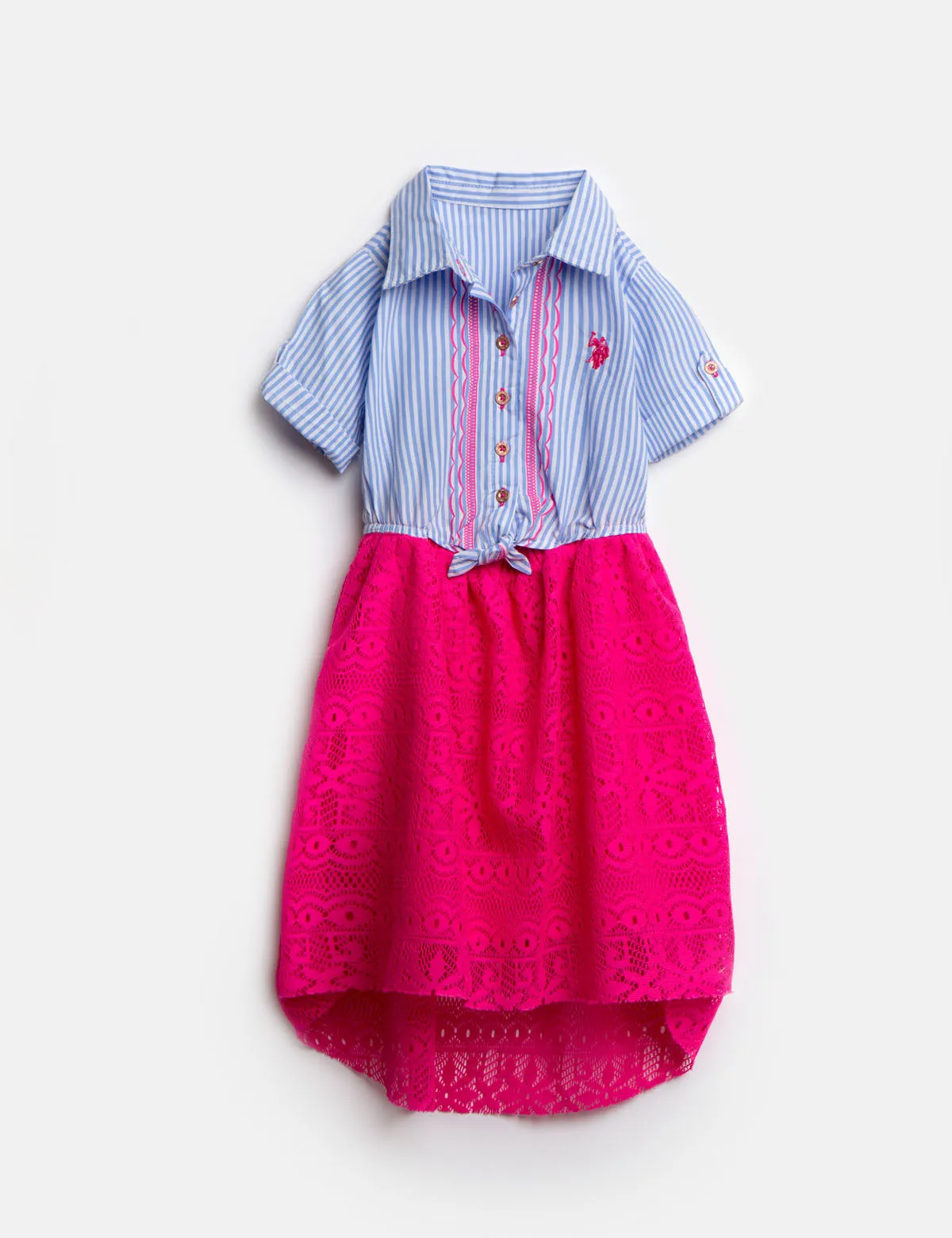 GIRLS DRESS WITH STRIPES AND LACE sold by U.S. Polo Assn.