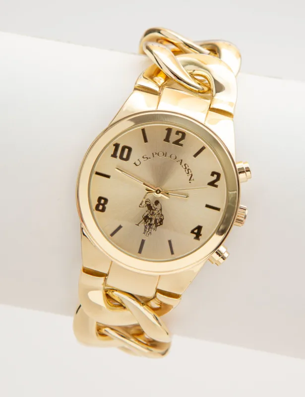 LADIES GOLD CHAIN WATCH sold by U.S. Polo Assn.
