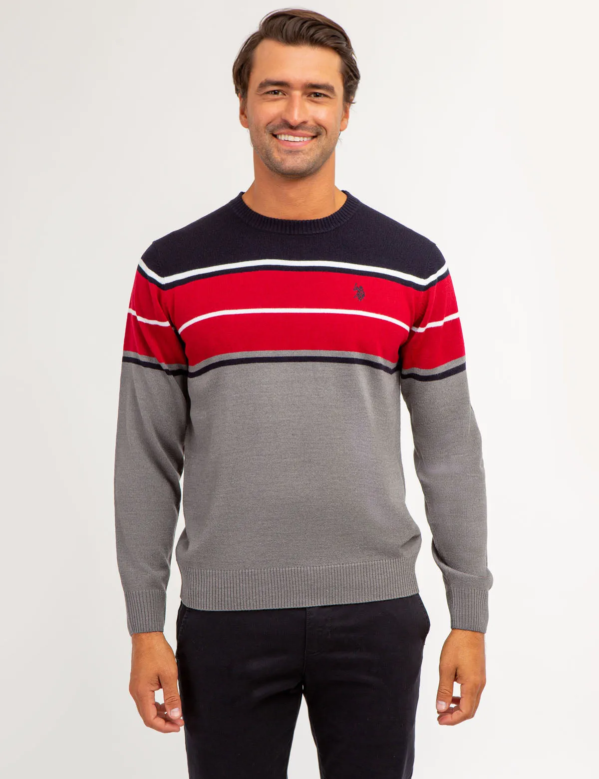 SOFT STRIPE CREW NECK SWEATER sold by U.S. Polo Assn.