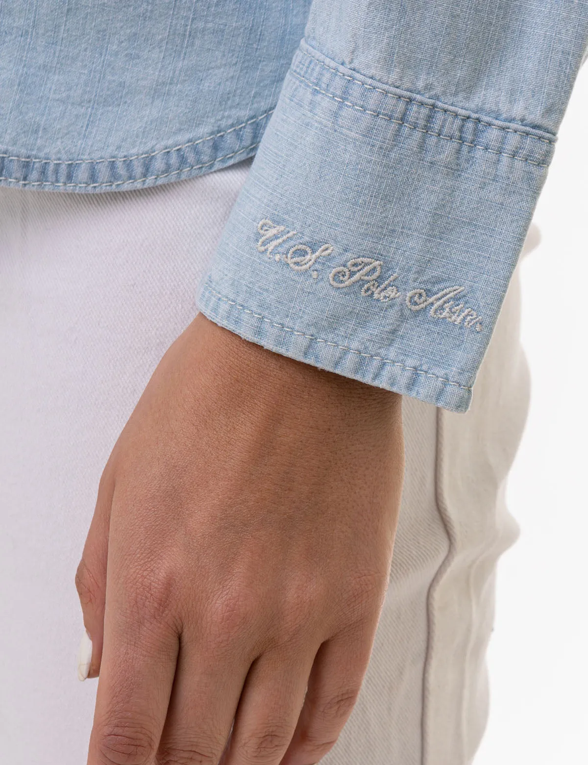 LONG SLEEVE CHAMBRAY SHIRT WITH POCKETS sold by U.S. Polo Assn. product image thumbnail 5