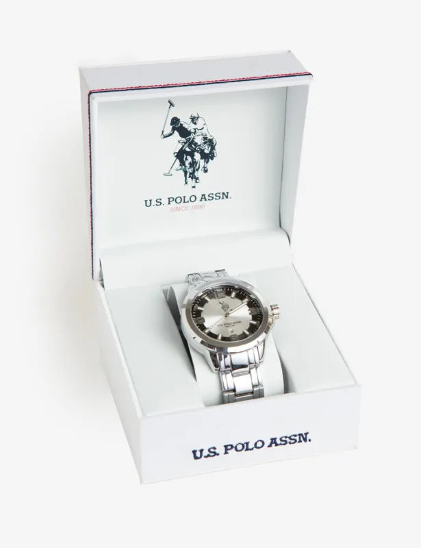 MEN'S EXCLUSIVE SILVERTONE BRACELET WATCH sold by U.S. Polo Assn.